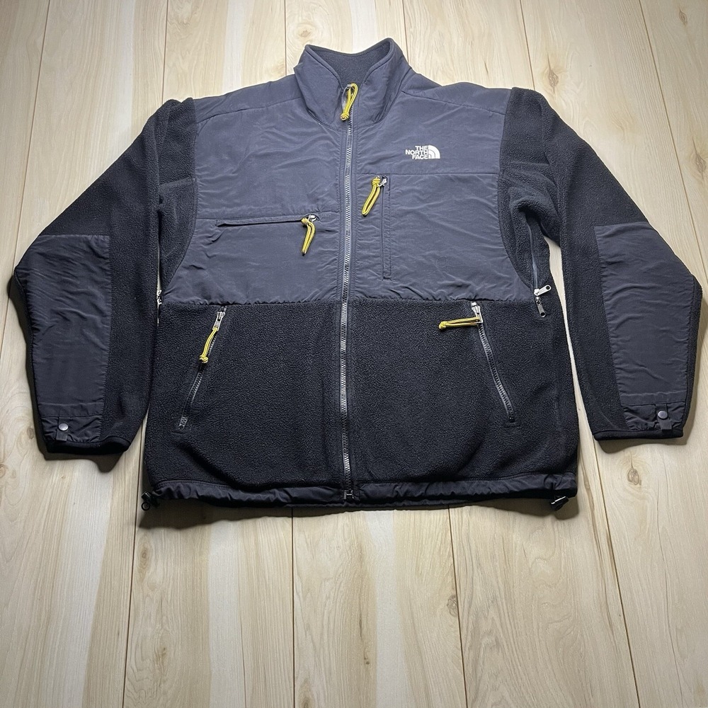 The North Face Full Zip Sweater Elbow Patch Zip Pockets Black Mens Size Medium M